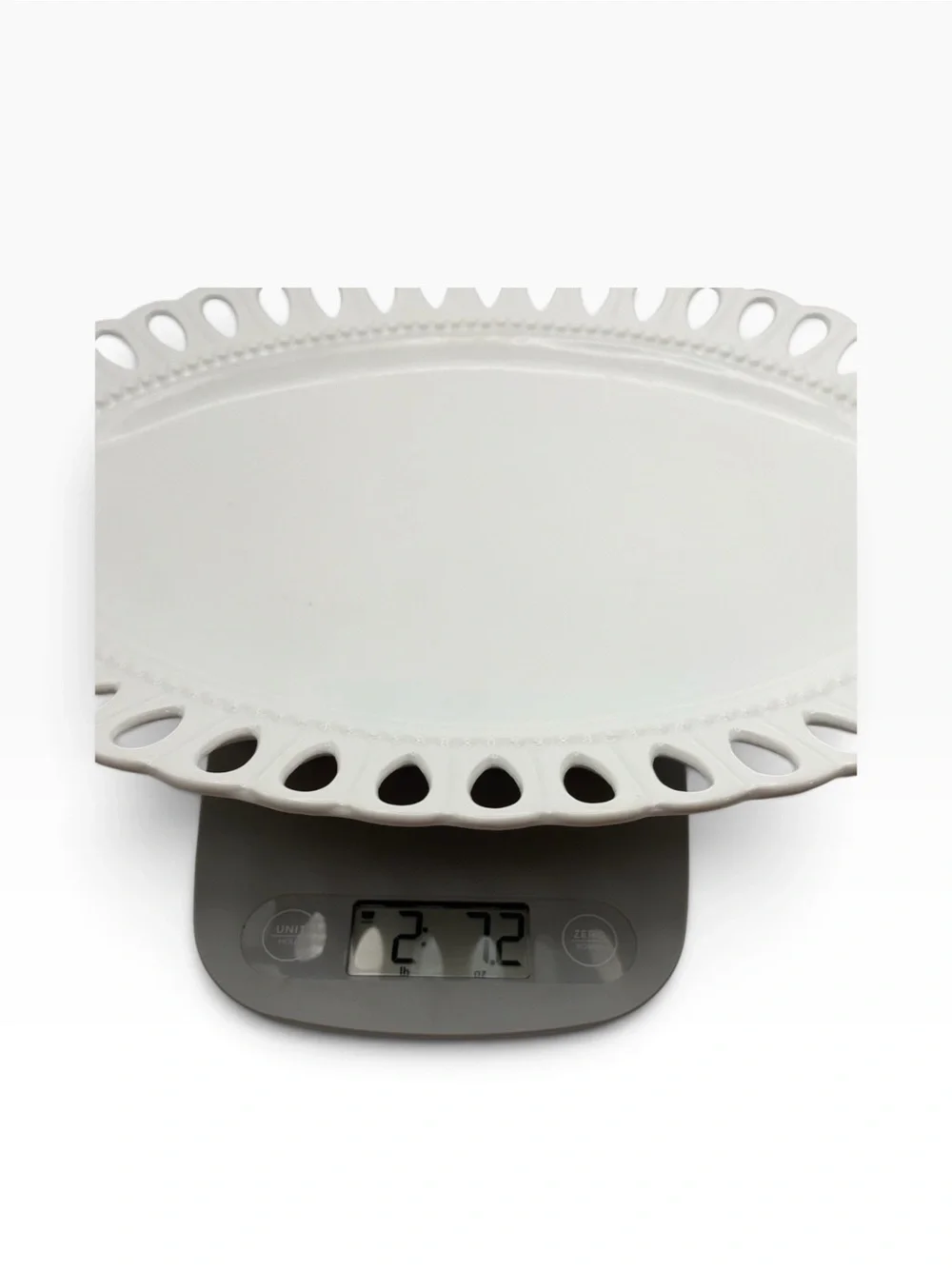 Godinger Regal Cream White Pierced Oval Serving Platter 14.5” | Cottagecore